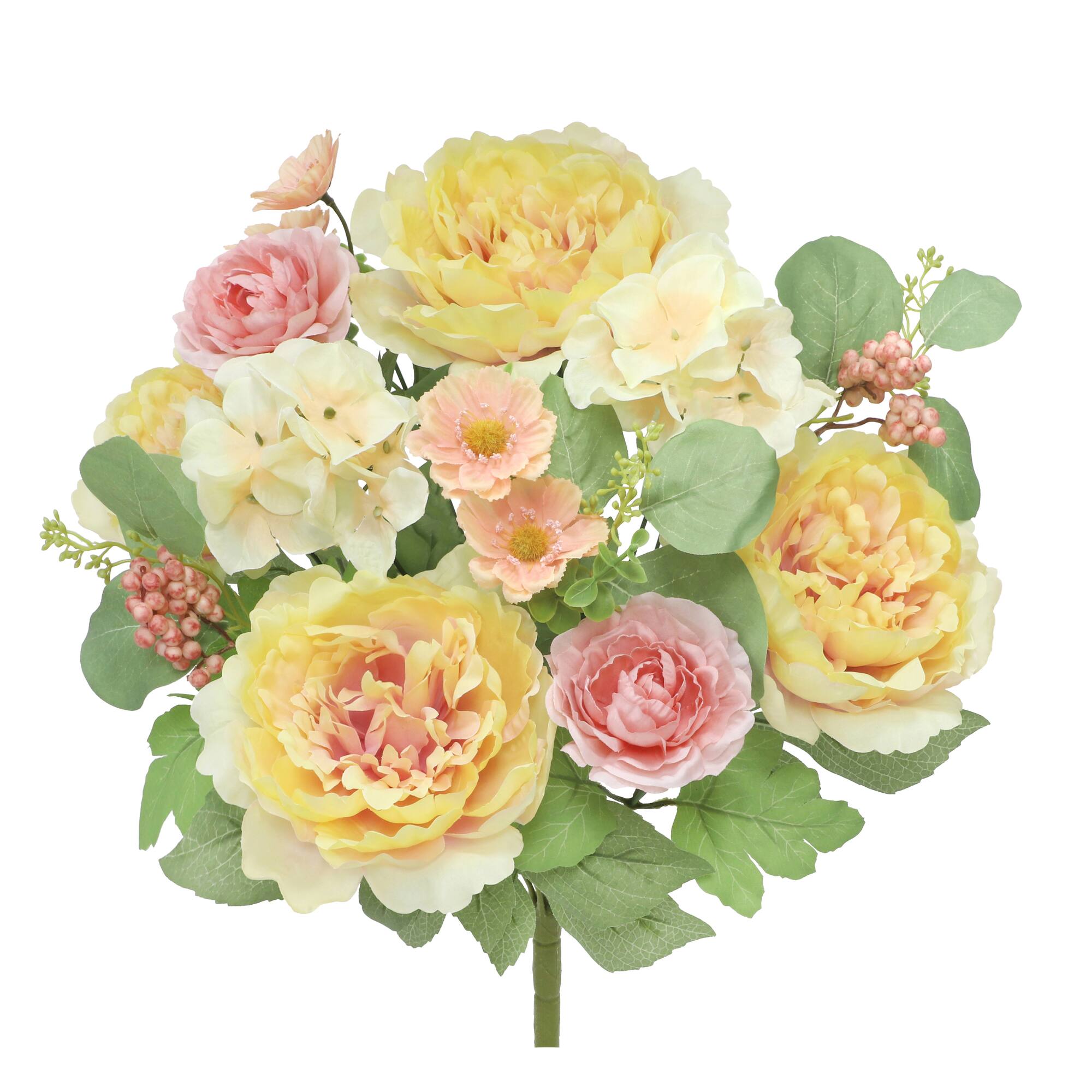 21" Yellow & Pink Peony Mix Deluxe Bush by Ashland®